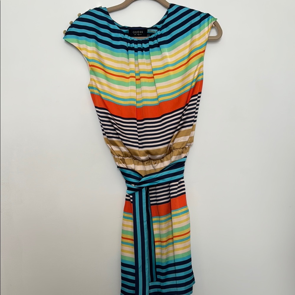 Guess Colorful Striped Midi Dress